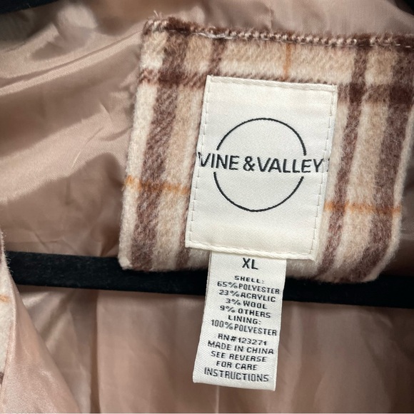 Vine & Valley womens shacket oversized plaid wool blend with pockets size XL - Picture 8 of 9